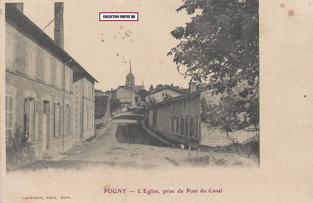 l eglise prise du pont du canal pogny