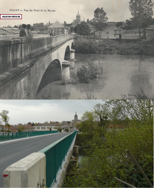 Vue du pont de la marne avant apres